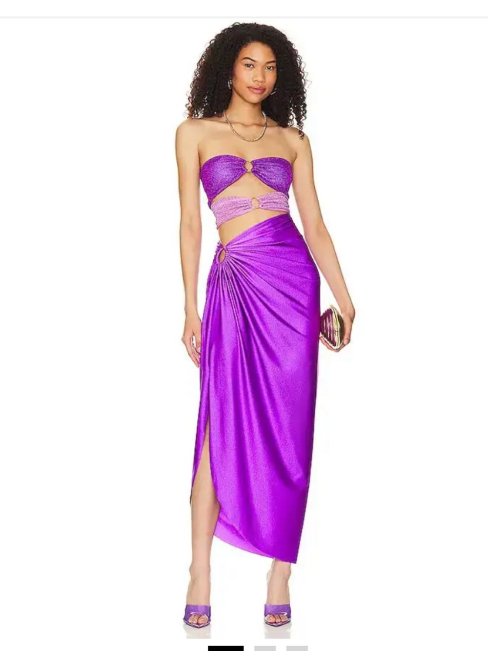 Baobab Collection Purple Cutout Midi Dress